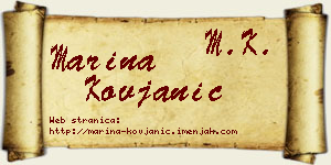 Marina Kovjanić vizit kartica